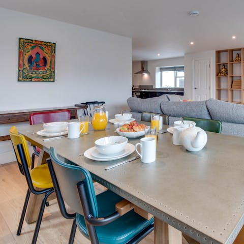Serve up meals at the large dining table