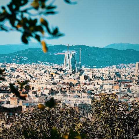 Visit Barcelona's iconic Sagrada Familia, just a twenty-minute walk away
