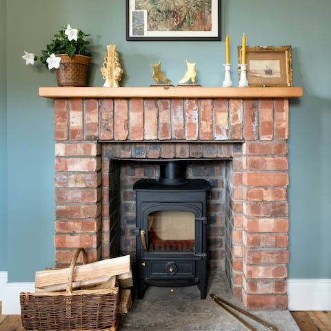 Snuggle up by the wood-burning stove on wintery nights