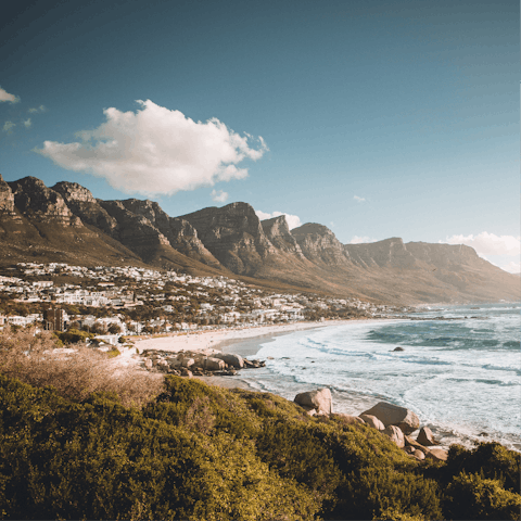 Hit the dazzling shores of Camps Bay, just a ten-minute drive away