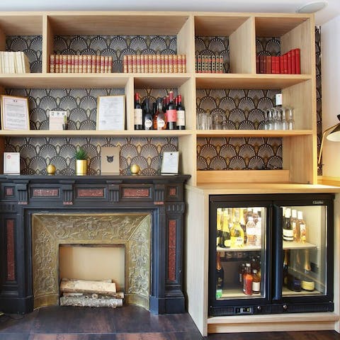 Head down to the communal lounge to top up your drinks cabinet or borrow a book