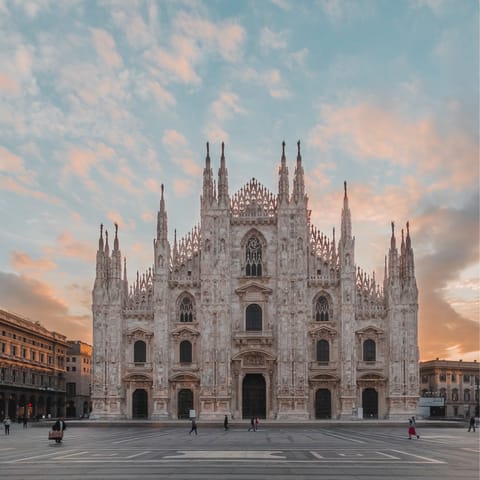 See the sights of magnificent Milan – the Duomo is less than twenty minutes away on foot