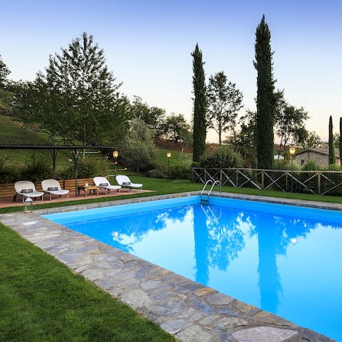 Make the most of warm summer evenings in the outdoor swimming pool