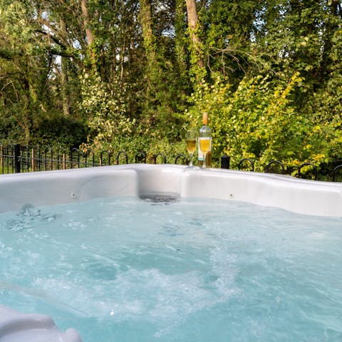 Treat yourself to a long, luxurious session in the hot tub