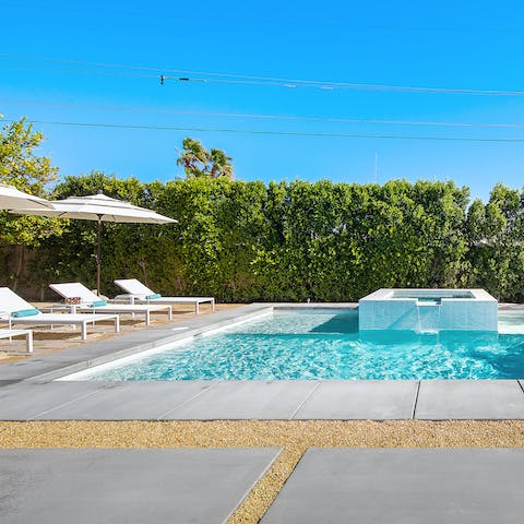 Soak up the California sunshine by your private saltwater pool