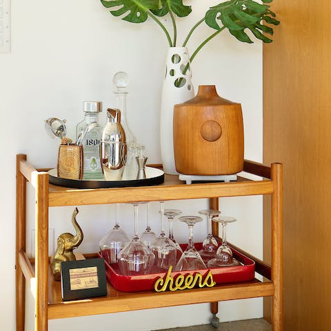Head over to the bar cart to mix an Old Fashioned