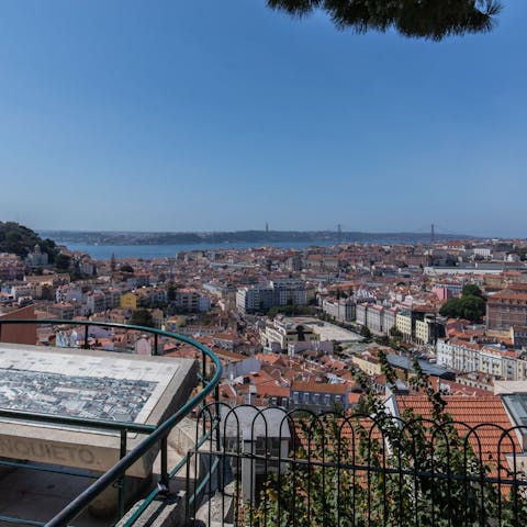 Take in the jaw-dropping view from Miradouro da Senhora do Monte, just steps away