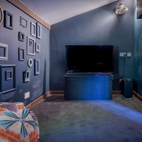 Get comfy in the TV room and share popcorn over a classic 