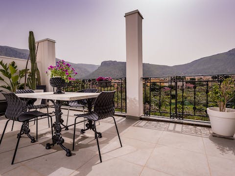 Dine the Italian alfresco way overlooking the incredible landscape