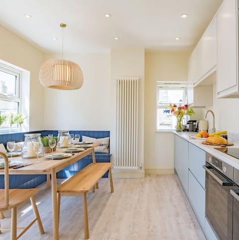 Cook a family meal in the open-plan kitchen