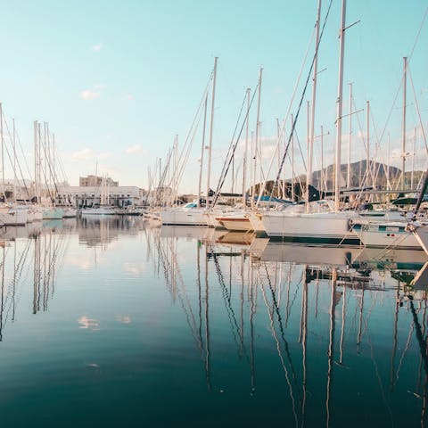 Take a short stroll to the port for some boat watching