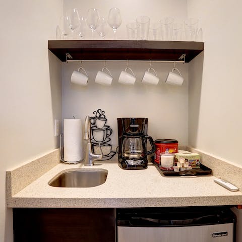 Enjoy the perks of having a coffee bar in your room if you're staying in the  studio suite