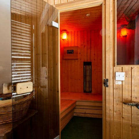 Sweat out toxins in the home's infra-red sauna