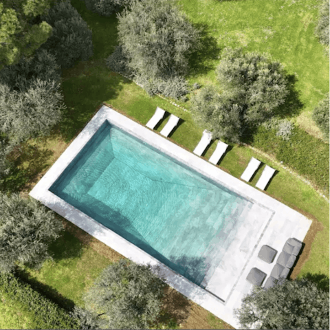 Cool off from the Italian sunshine in the private pool