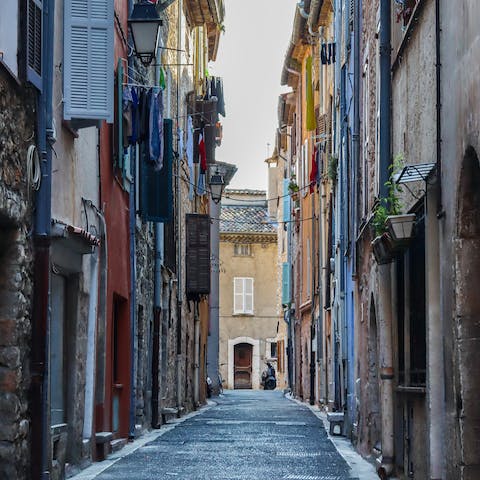 Enjoy a taste of traditional Vence life as you traverse the narrow streets