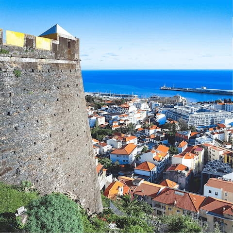 View Funchal from above at São João Fortress, a twenty-minute walk from your apartment