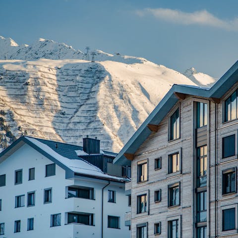 Stay in a modern Swiss ski village in the Adula Alps