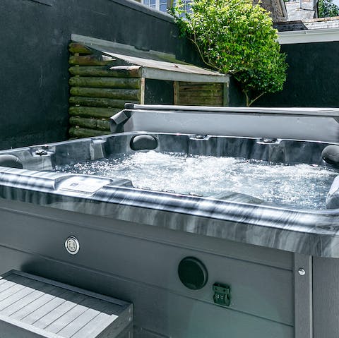 Spend the day soaking in the hot tub
