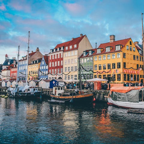 Visit the iconic Nyhavn district, a short walk away