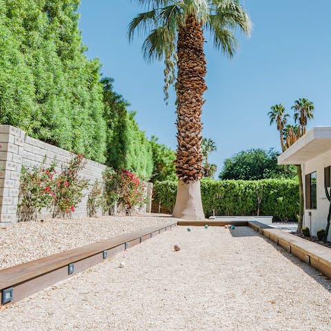 Challenge your friends to a game of bocce ball