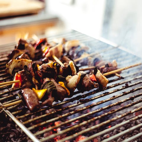  Sip some local wine outdoors as you grill traditional souvlaki over the barbecue
