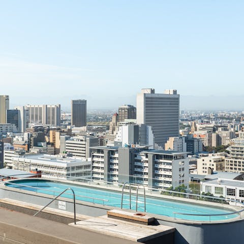 Take in spectacular city views from the rooftop swimming pool 