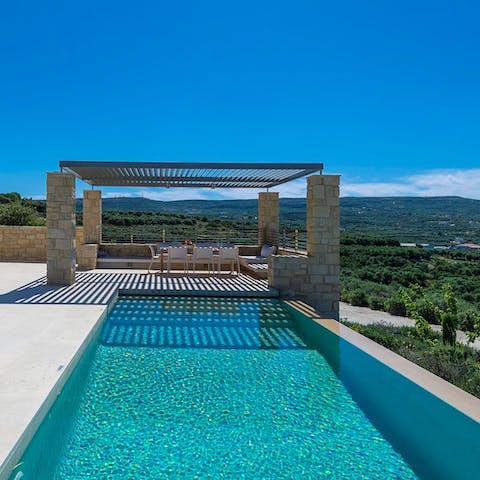 Cool off from the Cretan sun in the infinity pool