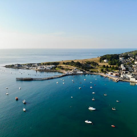 Enjoy a beach day with a trip to Swanage, just 2.5 miles away