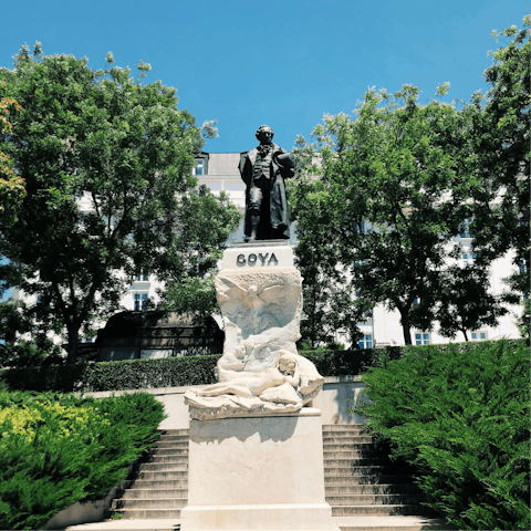 Explore Goya's famous artworks at the Prado Museum – walk through El Retiro Park en route