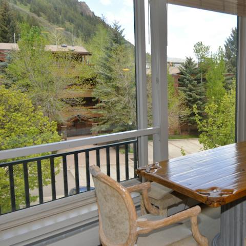 Take in mountain views with your morning coffee at the breakfast table