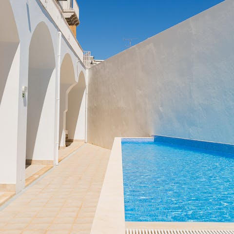 Cool off after a busy day of sightseeing with a dip in the outdoor pool