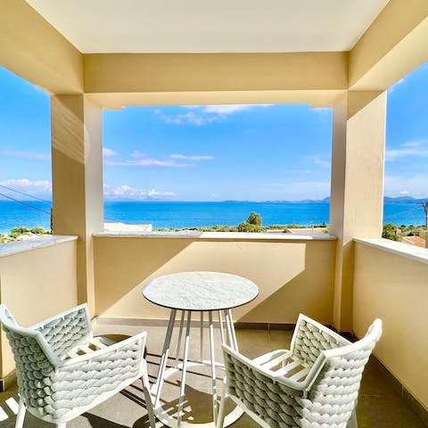 Soak up the sea views from your private balcony