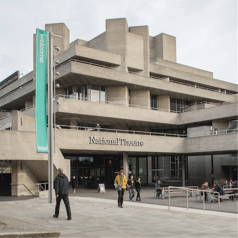 Catch a performance at the National Theatre, a six-minute stroll from your door