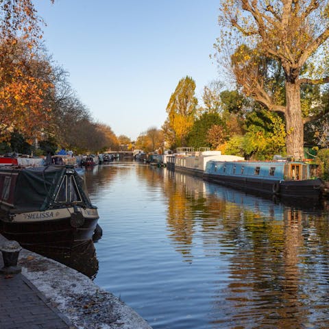 Go for a stroll along the canals in Little Venice nearby