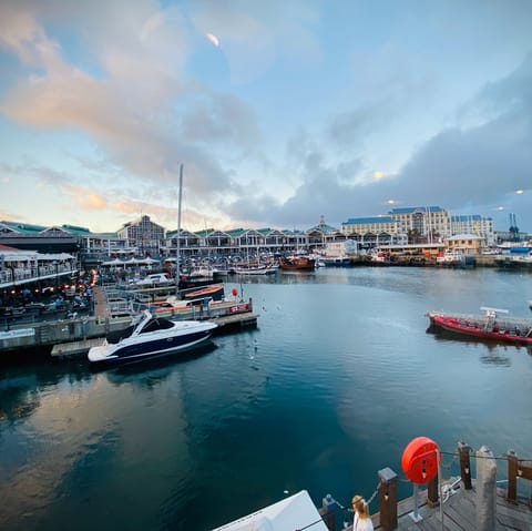 Dine out along the beautiful V&A Waterfront, a short drive away