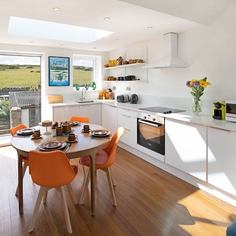 Cook up a storm in the stylish kitchen and dining area