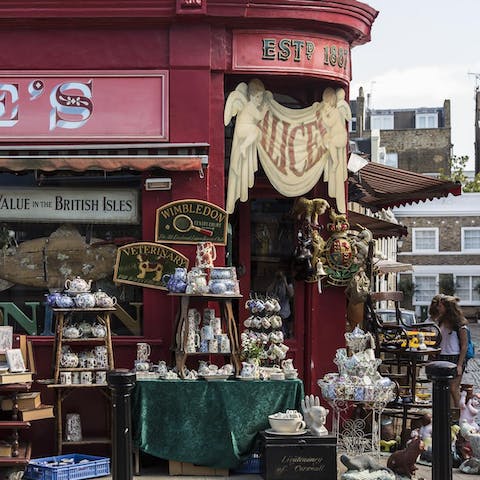 Mosey around the vintage shops on Portobello Road, only four minutes' walk away