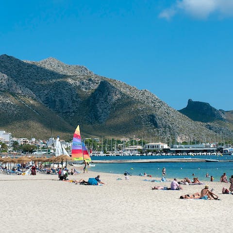 Stretch out on the pristine white sands of Puerto Pollença's many beaches