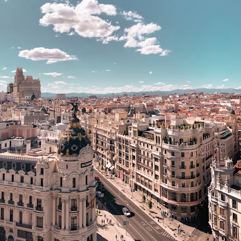 Explore Madrid from your stylish Chamberi base – Iglesia metro station is a short walk away