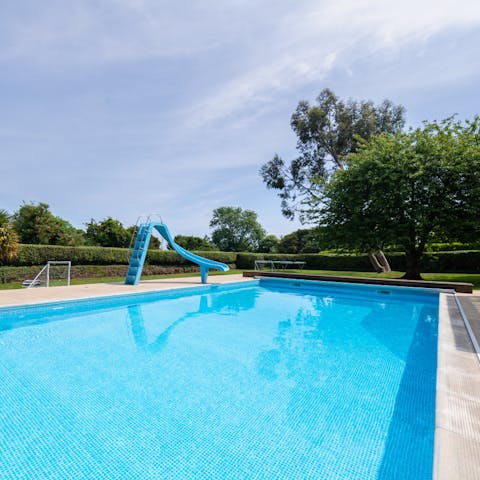 Make a splash in the sparkling swimming pool on hot days