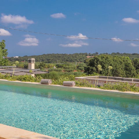 Drink in the views as you swim in the private pool