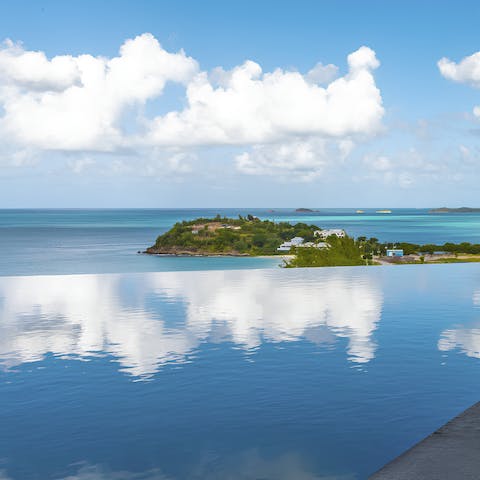 Start your day with a dip in the private pool before exploring the island