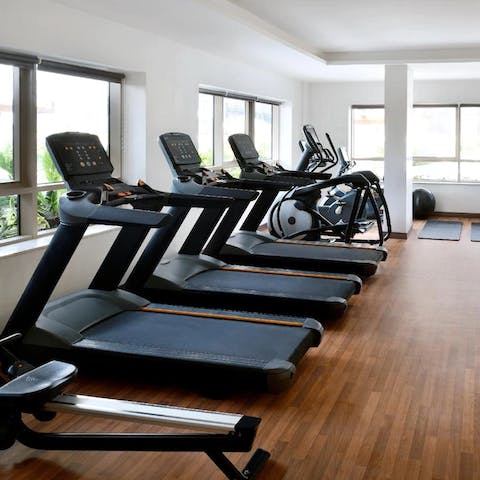 Get your daily workout in with a visit to the communal gym
