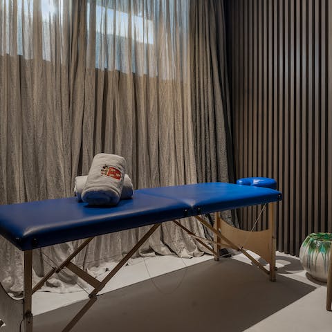 Indulge in a private treatment in the subterrenean spa