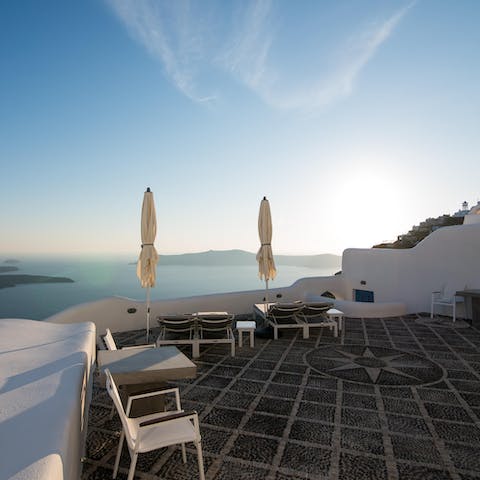 Stretch out on a sun lounger and catch some rays on the terrace