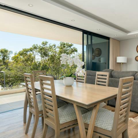 Rustle up a meal at home and enjoy the breeze from the sliding windows