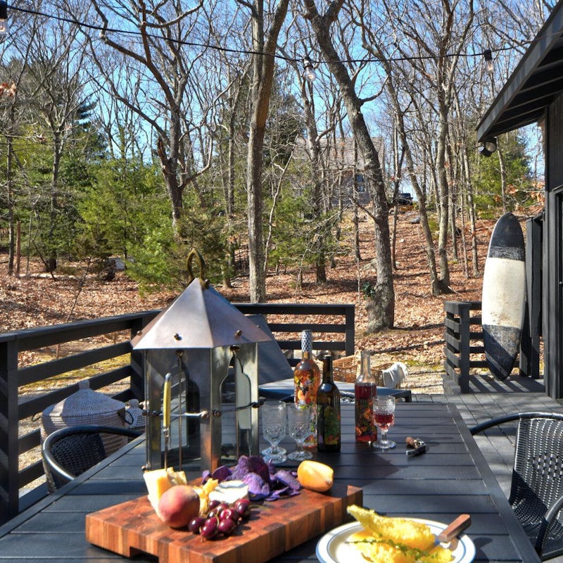 Enjoy an alfresco aperitif of cheese and wine on the terrace