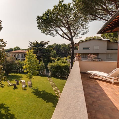 Take in scenic views over the garden from the second floor terrace