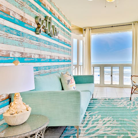 Indulge in wonderful ocean views from the living area