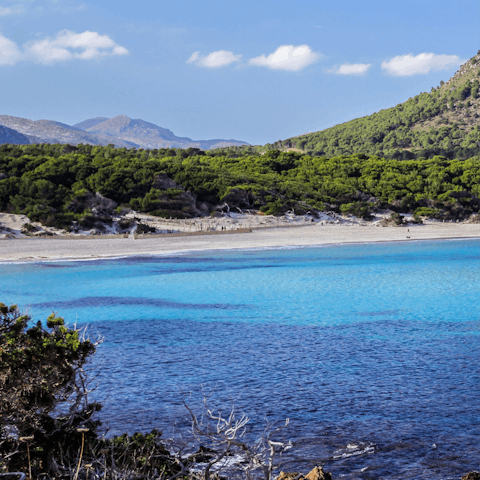 Drive to Cala Marsal and enjoy a sun-drenched day in the sand and surf
